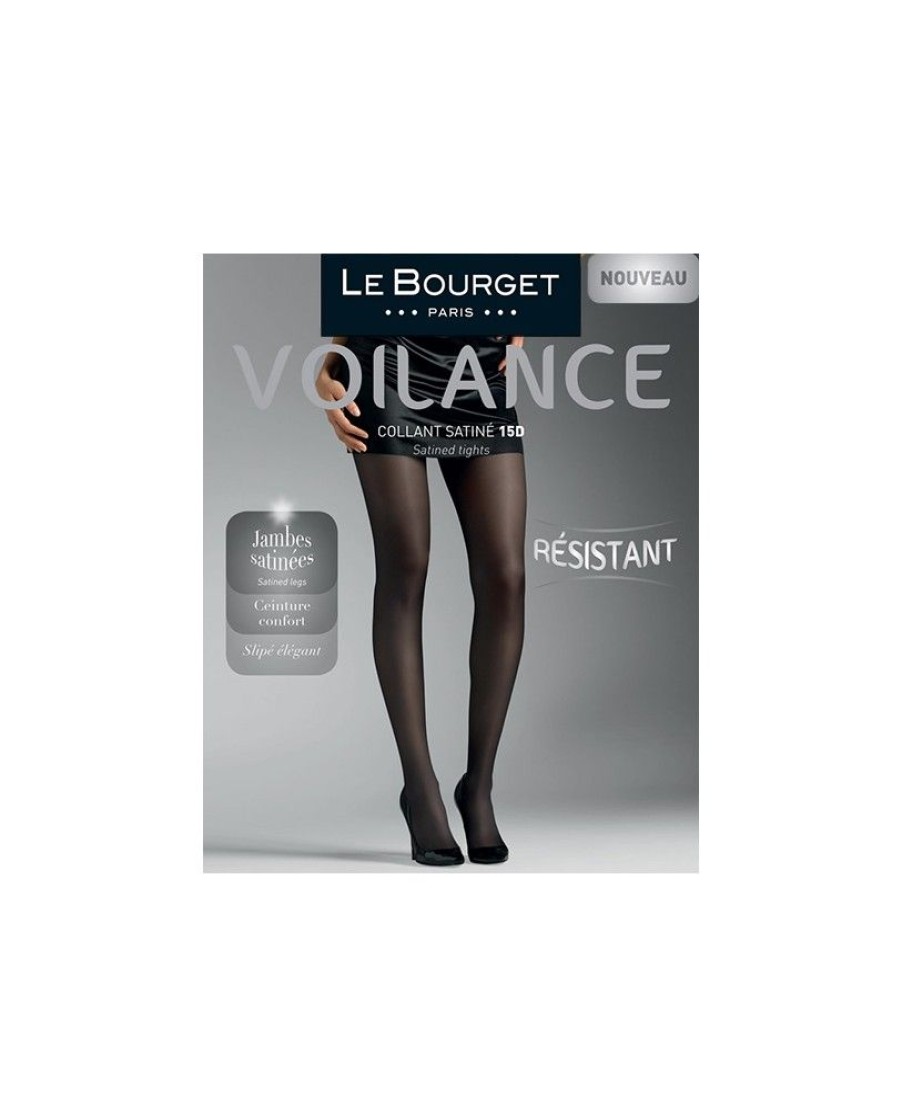 Le Bourget Collant Voilance Satine | Noir